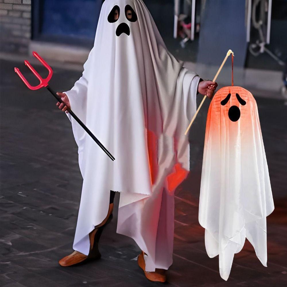 Terror Ghost Costume Cape White Masquerade Cloak Funny Halloween Costumes  Party Ball