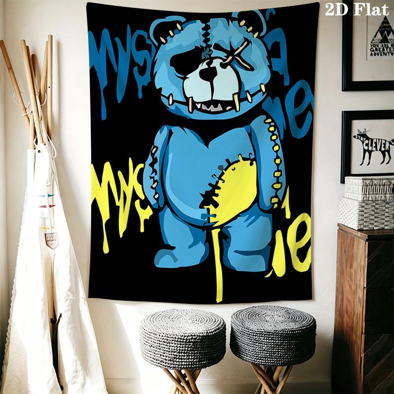 Patchwork Cartoon Bear Pattern Home Decor Tapestry, Wall Hanging, Decorative RV Wall Cloth.ZGT0914136