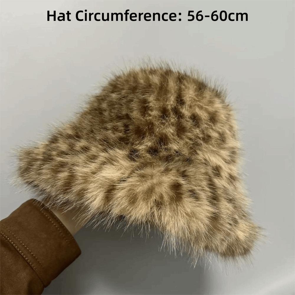 Plush Leopard Print Hat Cold Proof Warm Hat Fashion Fishman Hat Autumn Winter