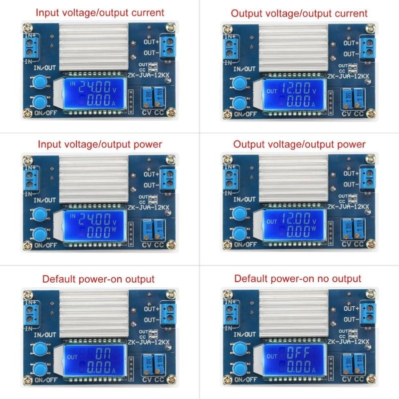 LCD Display Step Down Voltage Regulator High Efficiency 12A Voltage Reducer DC5.3V to 32V with Multiple Protections