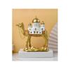 Camels Figurine with Mosque Tower Resin Camels Statue Ornament for Ramadans Eid Mubarak Home Decors Collectibles Gift
