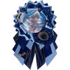 YUYAKESHI Ita Bag Rosette, Handmade Ribbon Rosette for Badges, Ita Bag Decoration, Retro Style (Blue + Gemstone)