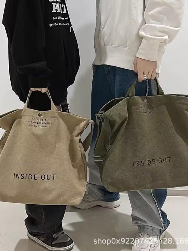 Retro 12oz Lightweight Canvas Crossbody Tote Bag