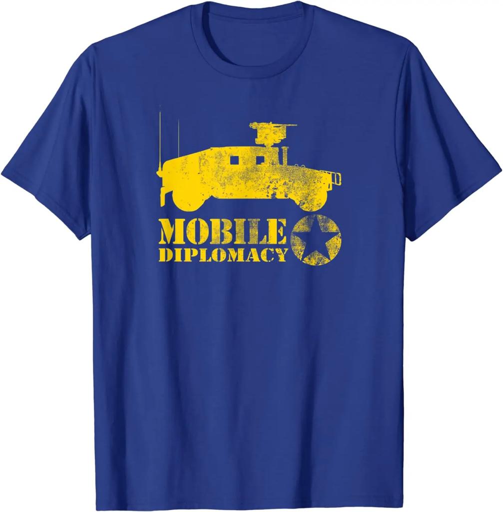 Mobile Diplomacy US Army Military Vehicle Silhouette TShirt 100 Cotton ONeck Short Sleeve Casual Unisexs Tshirt Size S3XL