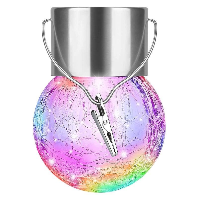 European Style Solar Glass Ball Led String Light Outdoor Crackle Ball Garden Decor Ip65