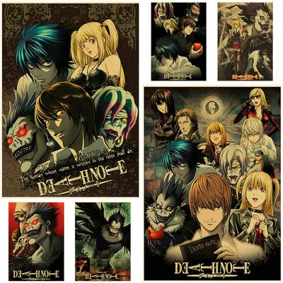 Affiches murales de Note de mort, dessin animé, étude, salon, décor de maison, imprimés HD, photos, bande dessinée, affiche Vintage, Bar, café, autocollants muraux