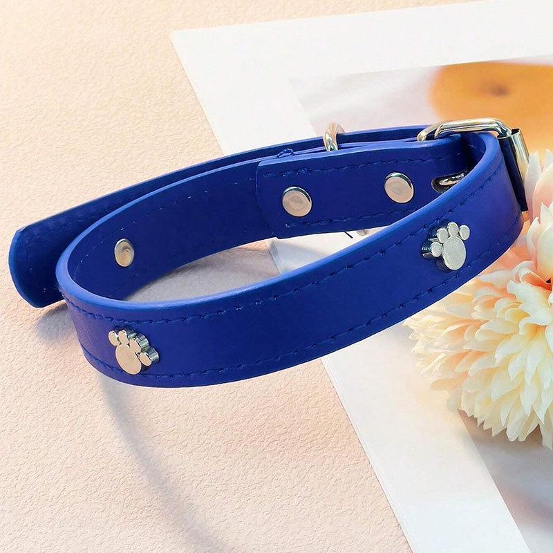 Leather No-Choke Pet Collar for Small and Medium Dogs and Cats