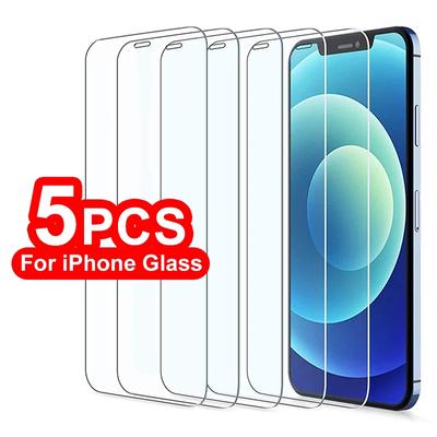 5PCS Schutzglas für iPhone 16 15 12 13 14 7 8 6 Plus für Samsung Redmi 13C 12C 12 Displayschutz für iPhone X XS XR 11 Pro Max Gehärtetes Glas