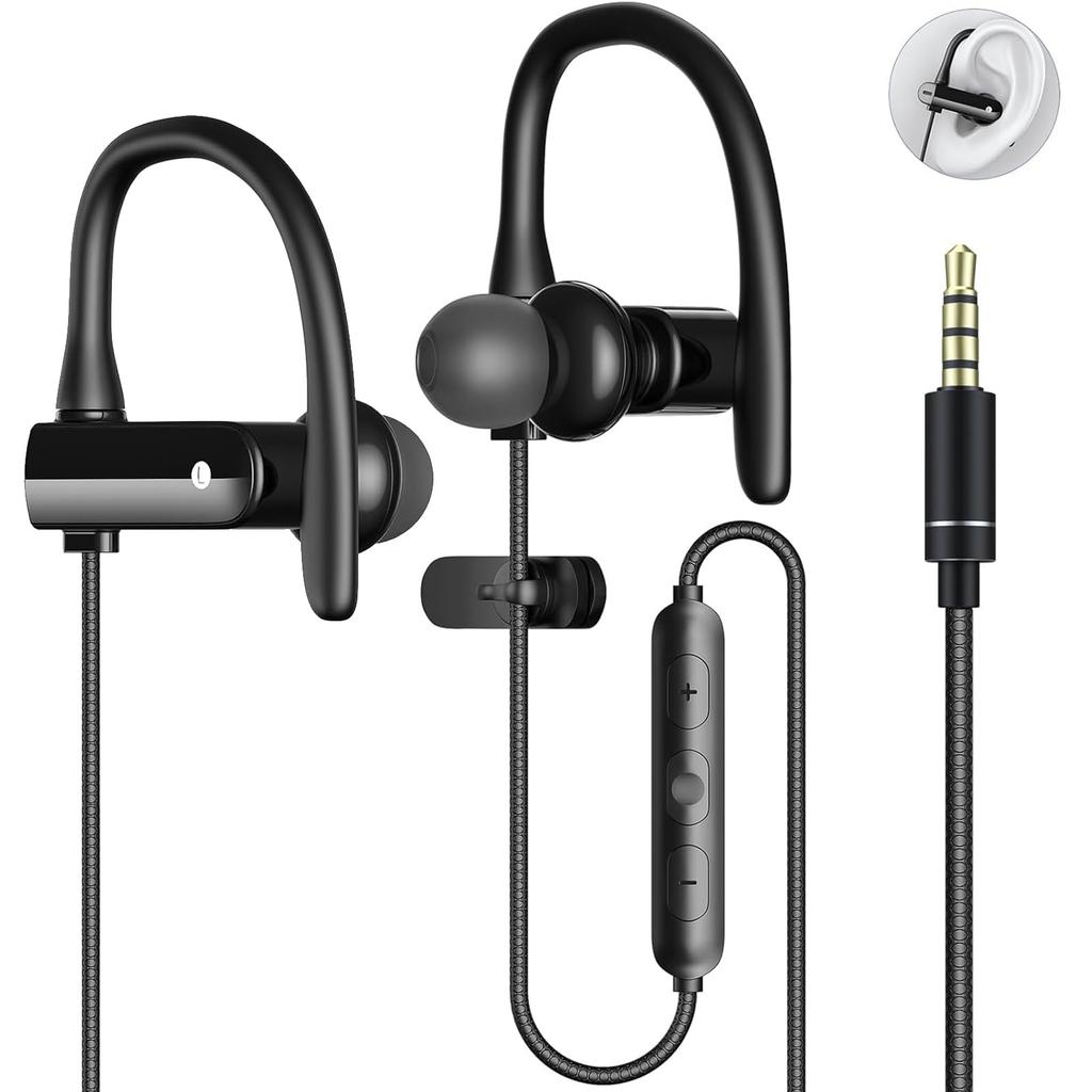 Wired Earphones with Mic, 3.5mm Thickness, In-Ear Protection, Call Acceptance, Volume Adjustment, Sound Leak Prevention, Clear Sound Quality,