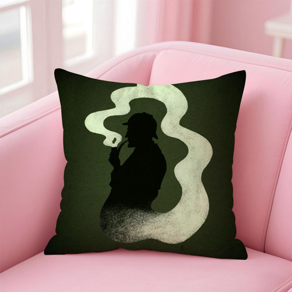 Classic British TV Series SSherlock HHolmes Cushion Cover Pillow Case Soft Skin Friendly Fabric Concealed Zipper