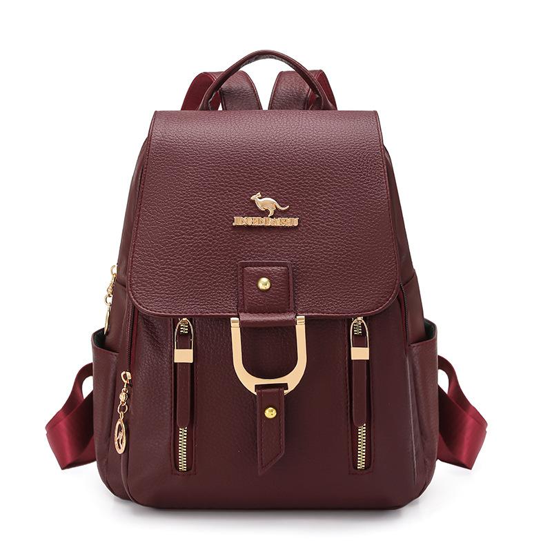 Schultasche1011 neuer weicher Lederrucksack Damen große Kapazität Mode vielseitig Pendler Reise Rucksack Großhandel