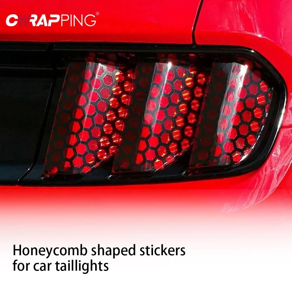 Car Front Rear Tail Light Lamp Honeycomb Stickers DIY Sticker Fog Light Smoke Film Decoration Wrap for Car Exterior Accessories
