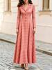 Spring and Autumn Temperament Elegant French Commuter Plaid Breasted Suit Dress Women's Long Dress