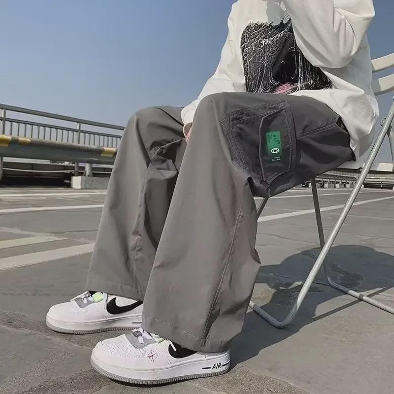 Pánské podzimní kombinézy s více kapsami - Trendy, velká velikost, ležérní, rovný střih, volný střih, kalhoty se širokými nohavicemi