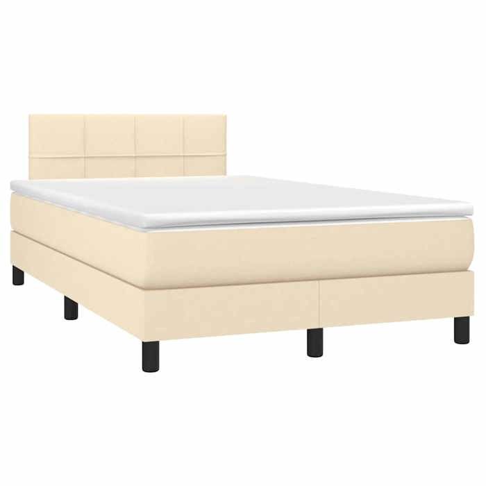 Maison Exclusive - Sommier à lattes de lit avec matelas Crème 120x200 cm Tissu