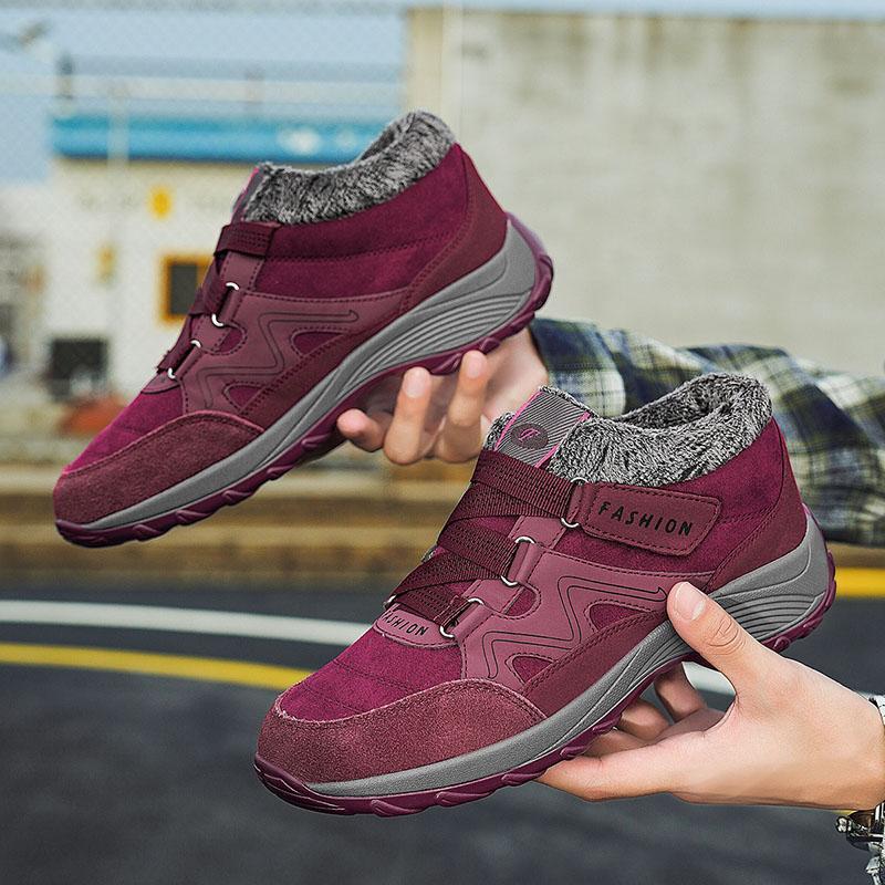 Fashion Casual Fleece Boots for Women Autumn Winter Warm Soft Comfy Lace-up Outdoor Sports Boots