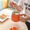 Creative Ceramic Cup With Lid And Spoon Milk Cup Day Breakfast Cup Coffee Cup Customization