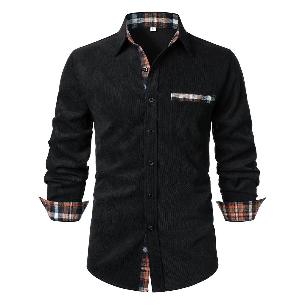 Men's Casual Outdoor Collared Corduroy Long-Sleeve Shirt