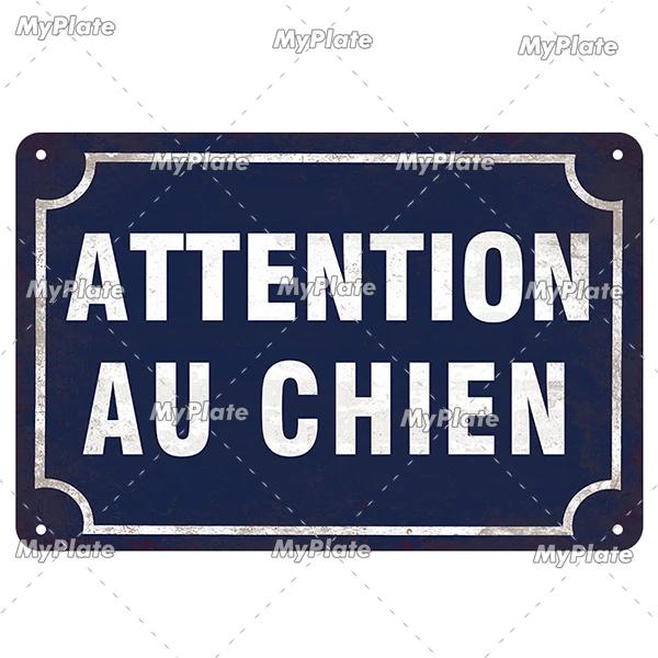 [MaPalte] Vintage French Warning Sign Metal Sign Tin Sign Decoration Plaque Home Wall Door Decor Bar Sign Home Plate Poster