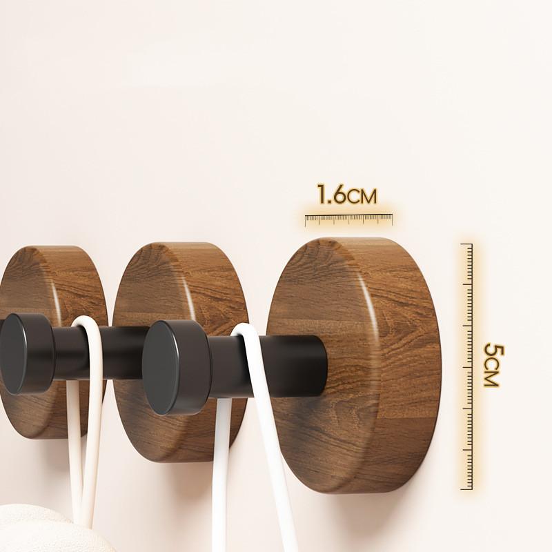 4/1pcs Wall Wood Hook Self-adhesive Walnut Hanging Hanger Bathroom Wall Hook Coat Storage Rack Home Towel Key Decor Kitchen Hook