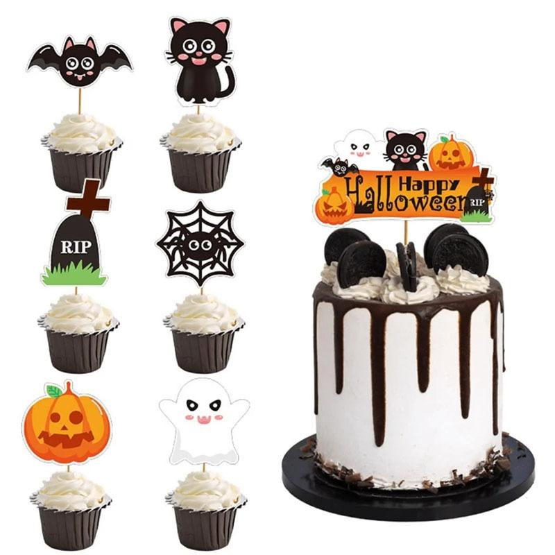 Mini Chalkboard and Assorted Party Cake Toppers Set Reusable Blackboard Picks for Wedding Birthday Halloween  Party Supplies