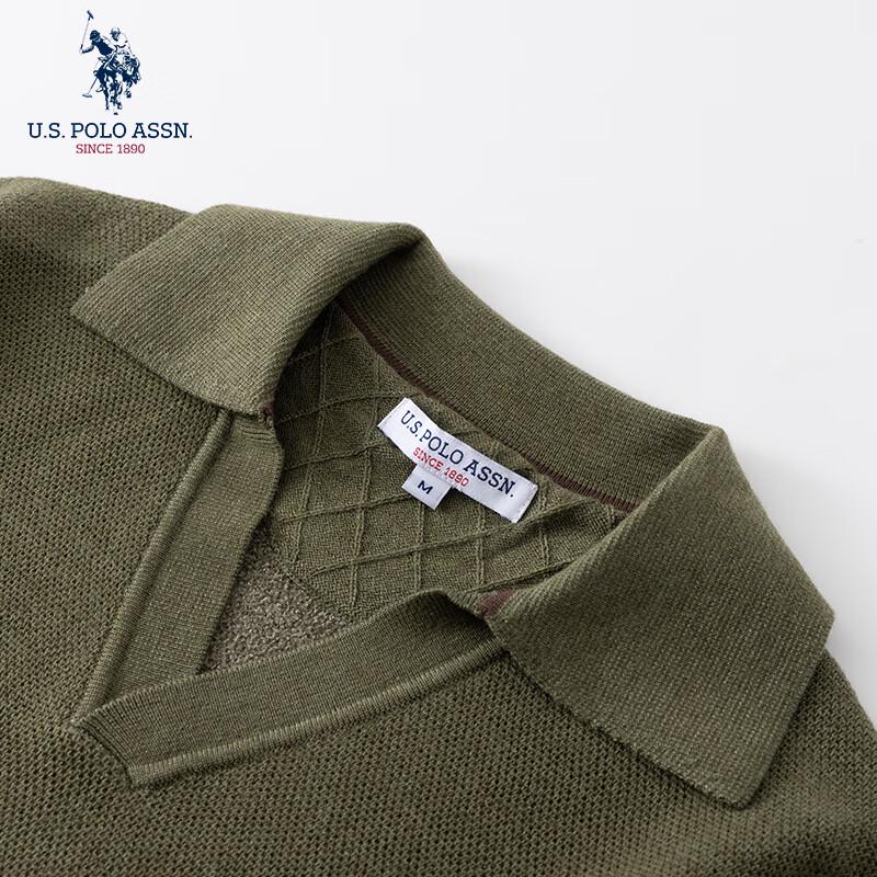 U.S. POLO ASSN. Men's Wool Blend Polo Knit Sweater