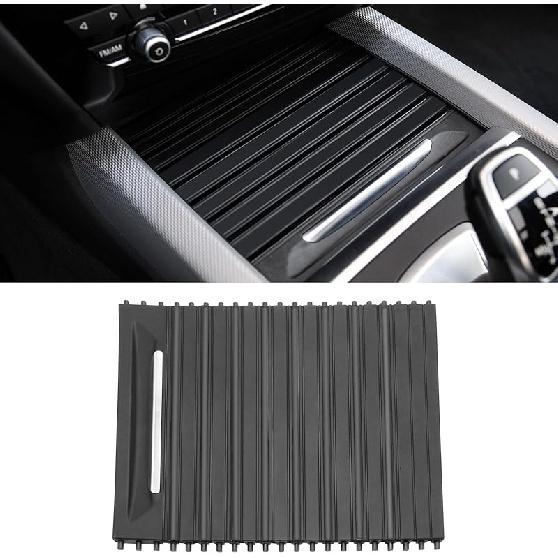 Jaronx Compatible With BMW Cup Holder Sliding Cover, X5/ X6 Console Roller Blind Cover, Center Console Sliding Shutters Compatible With BMW X5 E70 F15/F16