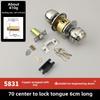 Stainless Steel and Wood Bathroom Door Knob Lock 5831