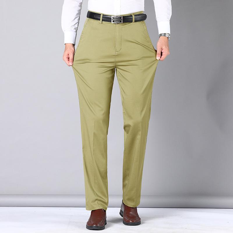 Spring Pure Cotton Casual Pants for Men Straight Loose Fashion Business Men's Trousers Cotton Trousers Men's Trousers