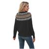 Höst Vinter Vintage Dam Stickad Tröja Patchwork Slim Dam Pullover