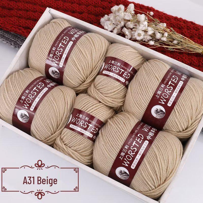 Sanli Wool Yarn 290: Medium Thick Knit Sweater, Scarf, and DIY Seat Cushion