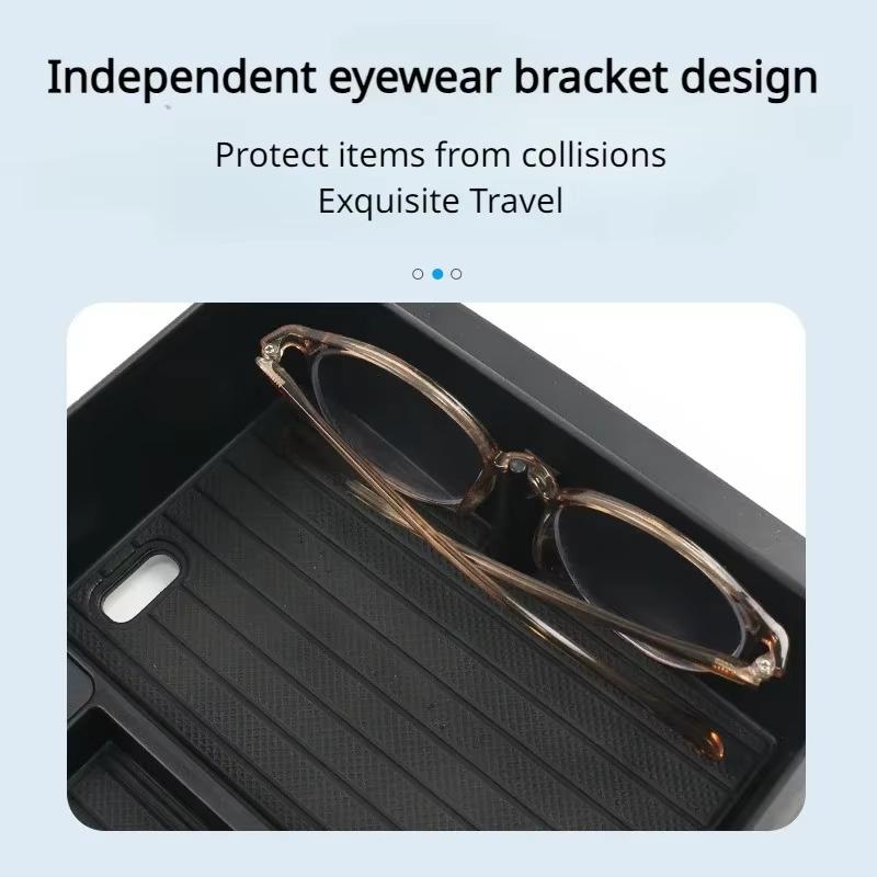 Storage Box Expansion Dock for Tesla New Model 3+ Highland 2025 Central Control Armrest Box Glasses Holder Eyeglass Storage Box