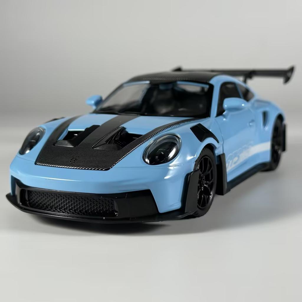 1:24 Porsche 911 GT3 RS 992 Generation GT Sports Car Alloy Metal Diecast Model Car Sound & Light Pull Back Toy Collectibles Gift