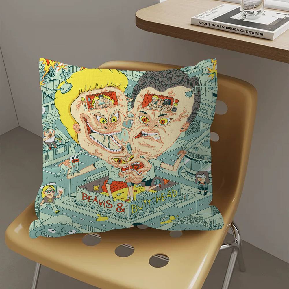 Anime B-Beavis A-And B-Butthead 45*45cm Cushion Cover Pillow Cover Decor Pillowcase Home Pillowcase for Couch Pillow