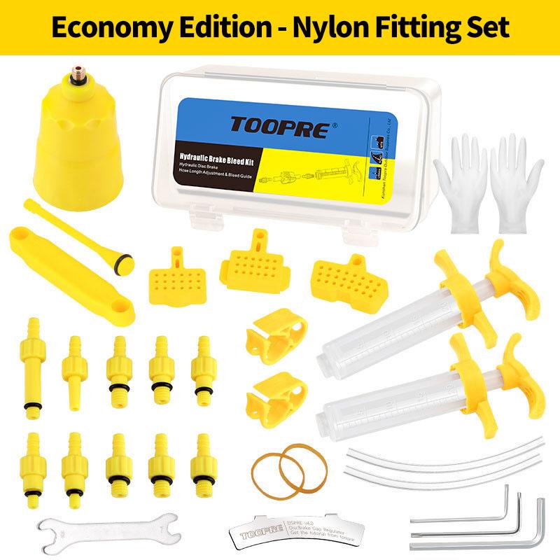 

TOOPRE Bike Disc Brake Oil Filling And Changing Oil Tool Mountain Bicycle Brake Universal Brake Fluid Brass All Metal Joint Set Economic Nylon Joint
