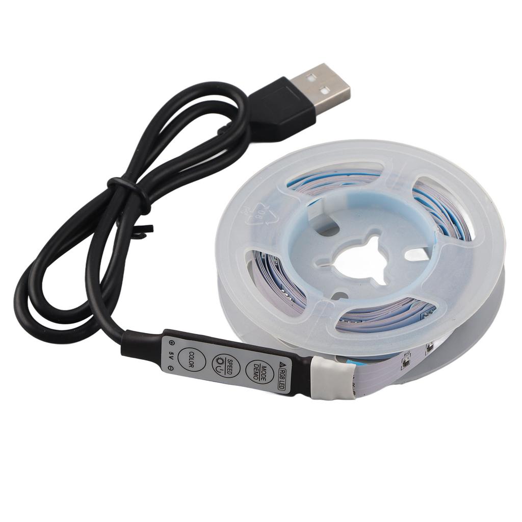 LED RGB Strip Light 5V Button Control Tape Light Color Changing USB Powered Strip Light For
