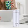 Stainless Steel Water Kettle Leakproof Double Layer Electric Heating Cup with Detachable Cord for Convenient Travel