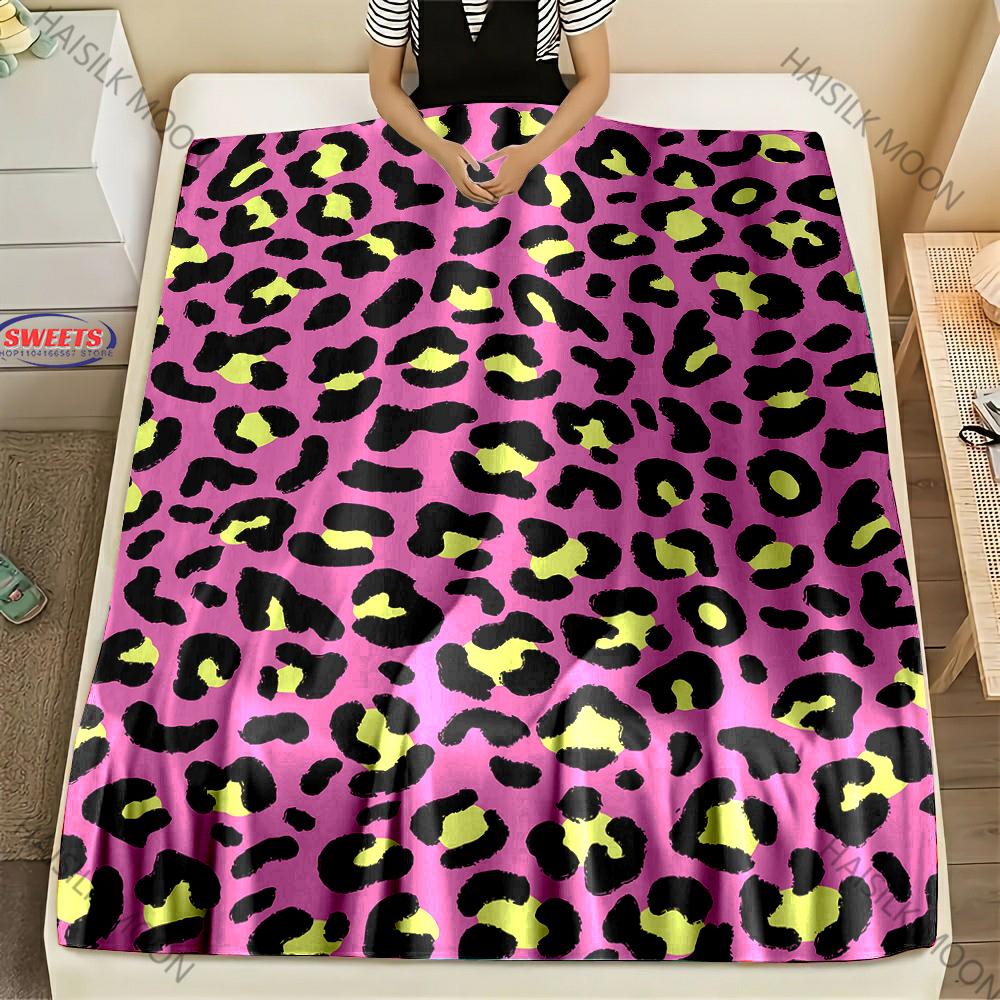 New Arrived! Colorful Leopard Themed Blankets for Friends Son Daughter Wife Birthday Holidays Christmas Fashion Gift Fast Arrive