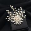 Women Brooch Hand-Woven Irregular Imitation Pearls Brooch Suit Coat Collar
