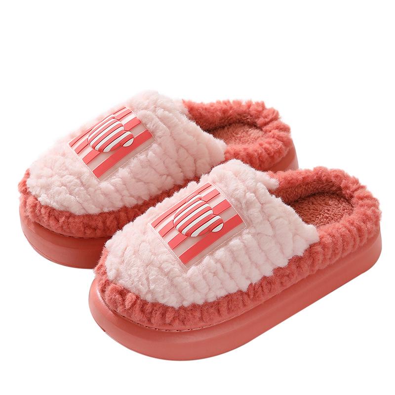 Cozy Winter Plush Cotton Slippers for Couples - Lightweight, Soft Sole Indoor Shoes