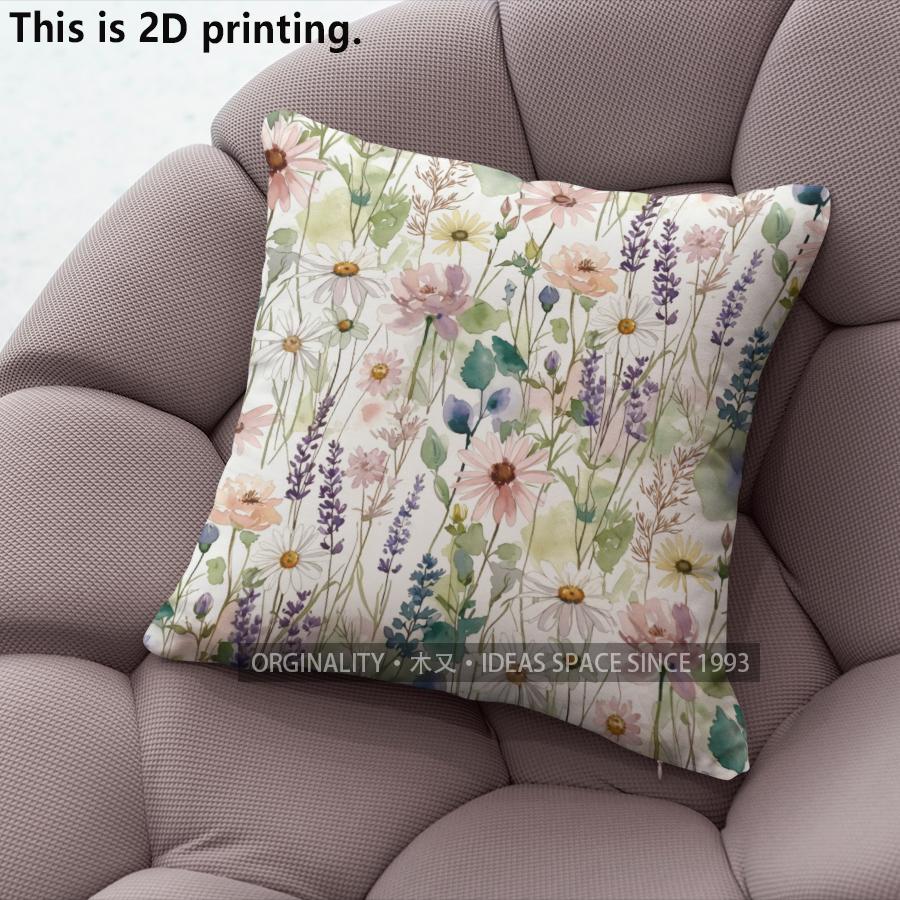 Aquarell Wildblumen Kissenbezüge Muster Kissenhülle Geeignet für Sofa Schlafzimmer Auto Kissenbezug