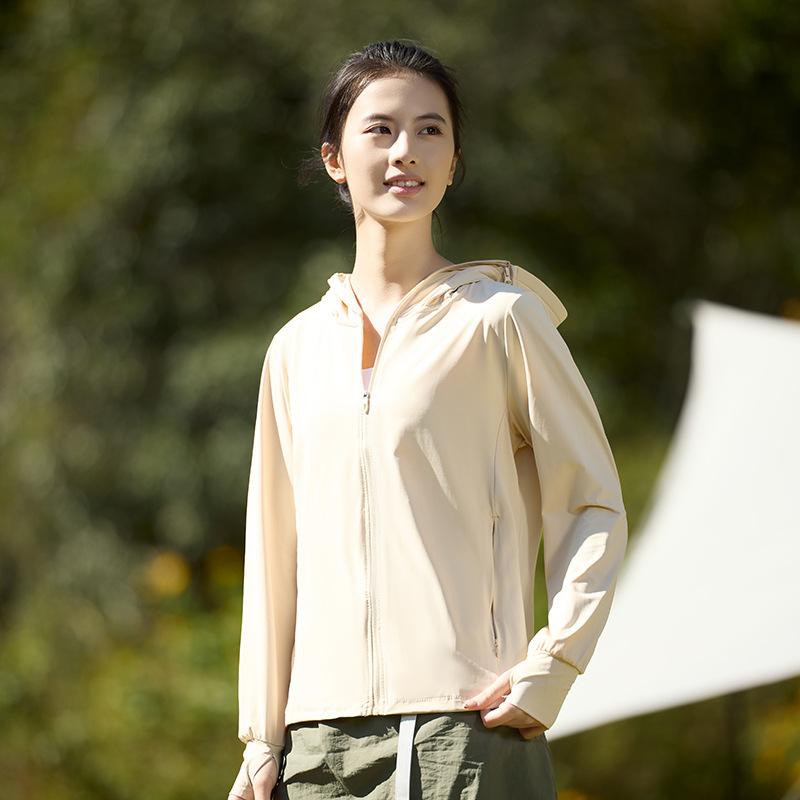 Damen Sonnenschutzkleidung für Frühling und Sommer Outdoor Vielseitiger lässiger Sport-Hoodie, UV-beständiger Angelanzug, Hochelastische Eisseidenjacke