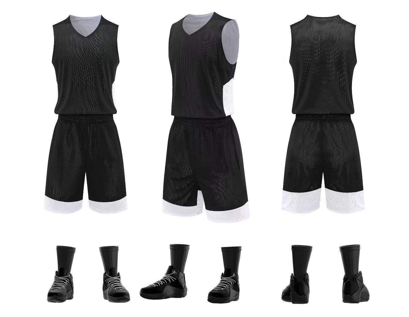 Football training clothes double-sided basketball clothes set Z suit group buying game jerseys men s jerseys students loose children s training M чёрный