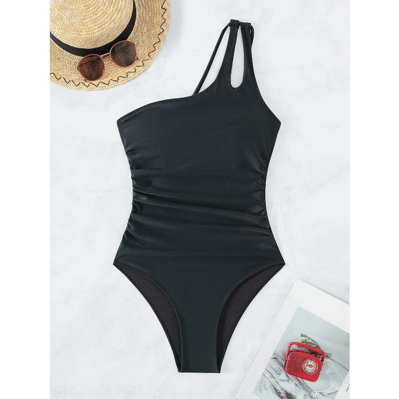 2026 Jednolity Jednoramienny Kostium Kąpielowy Push-Up Wysoki Wycięcie Dla Kobiet Bez Pleców Jednoczęściowy Kostium Kąpielowy Plażowy