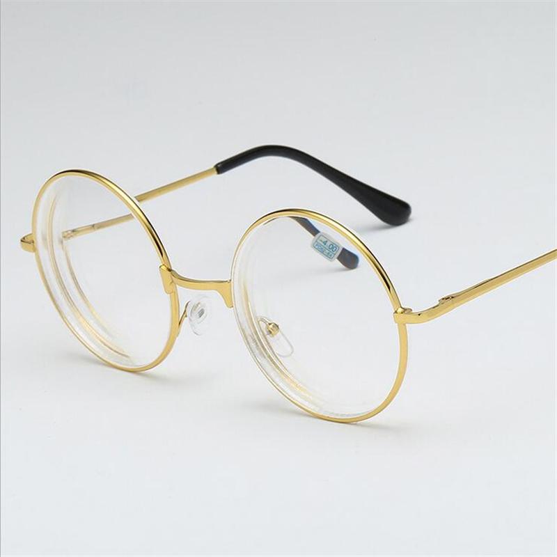 

Round Myopia Glasses Woman Men Retro Metal Clear lens Nearsighted Eyeglasses Black Silver Gold Frames -1.0 -1.5 -2.0 to -4.0 Myopia -1.0 золотой