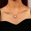 Sunflower pendant necklace retro metal open collarbone chain fashion creative jewelry women