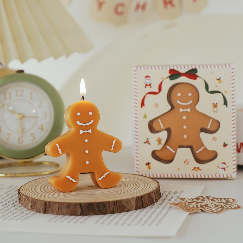 Christmas Gingerbread Man Scented Candle - Holiday Souvenir
