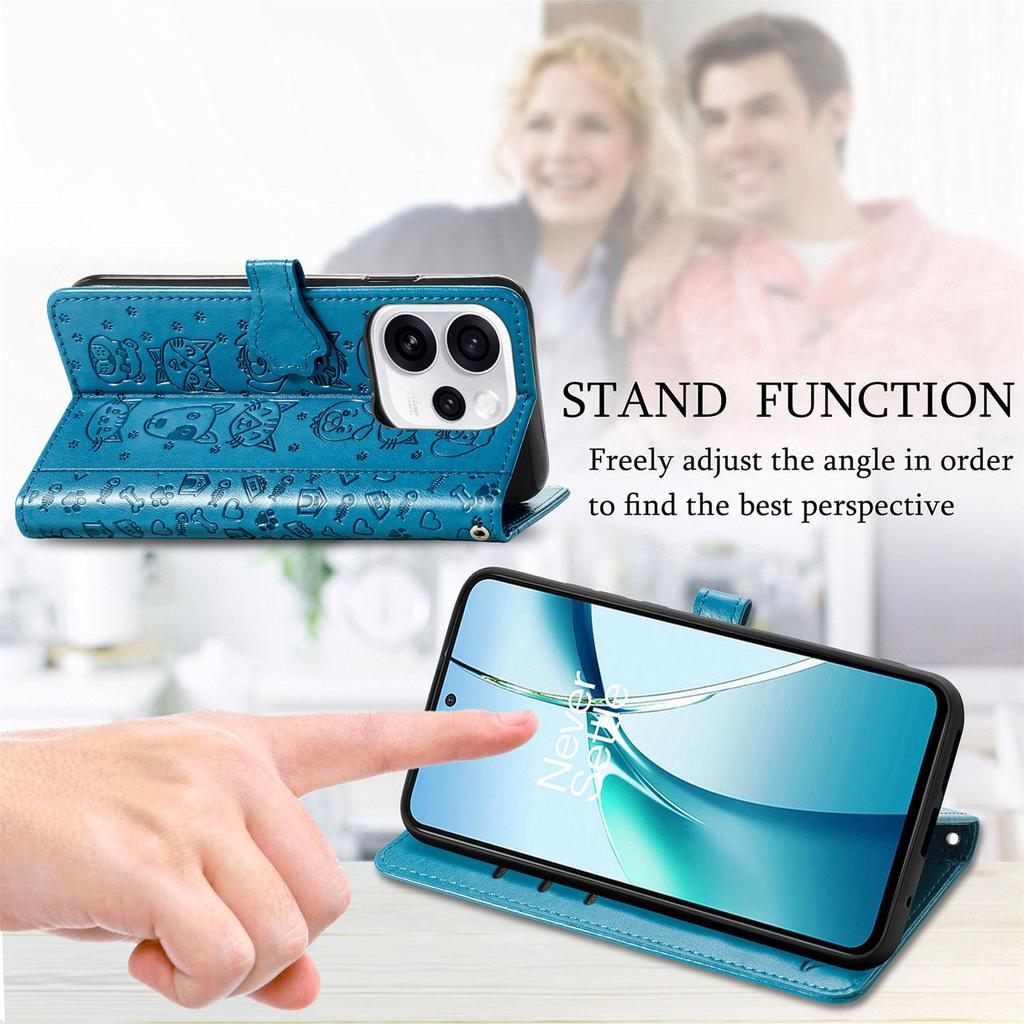 Custodia a Portafoglio Flip in Pelle per Samsung Galaxy A17 A16 A15 A14 A13 A12 A07 A06 A05 A05S A04S Gatto e Cane in Rilievo, Copertura Telefono