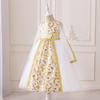 Muslim Dress Print Princess Dress White Spliced Dress