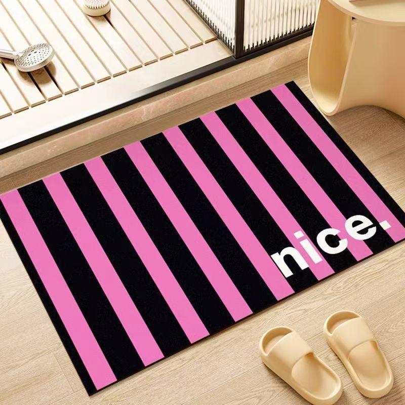 Simple Bathroom Floor Mat Painted Dopamine Toilet Bathroom Door Floor Mat Diatom Mud Water Absorption Quick Drying Foot Mat